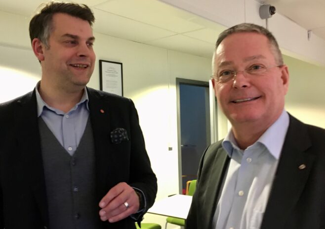 Andreas Schönström, kommunalråd (S), och Michael Carlsson, vd för HSB Malmö
